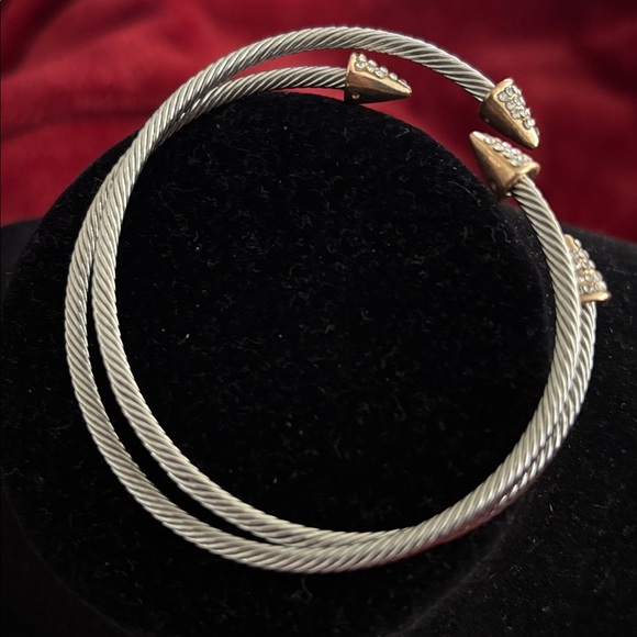 Elegant Silver and Gold-Tone Titanium bling Women's Bracelet - Picture 10 of 13
